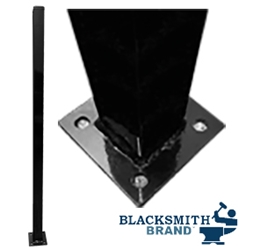 Galvanized Black Powder-Coated Steel Post with Flange 