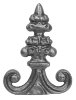 2" Cast Iron Ornate Finial with Rectangle Base 