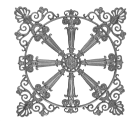 21" Single-Faced Panel Cast iron casting, cast iron panels, panels, fence panels, decorative fence panels, decorative panels, metal panels, rossette design, rosette panel, ts distributors