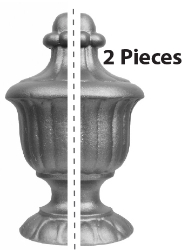 3/4" Cast Iron Finial in Two Pieces 