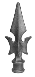 3/4" Cast Iron Spear-Point Finial with Round Base 