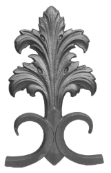 9" Cast Iron Decorative Finial with Rectangle Base 