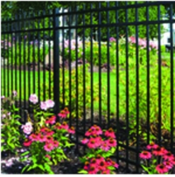 Aluminum 4-Rail Extended Top / Extended Bottom rackable aluminum fence, 6ft aluminum fence panel, aluminum fence post, 4 rail aluminum fence 