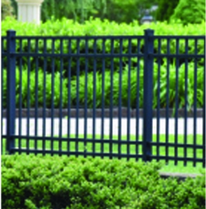 Aluminum 4-Rail Flat Top / Extended Bottom 6 FT X 6 FT Fence System 