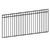 Black Flat Top/ Flat Bottom Three Rail Panel <meta name="word="steel fence, flat top steel fence, black powder coated steel fence, three rail fence panel, blacksmith brand fence, flat bottom steel fencing">