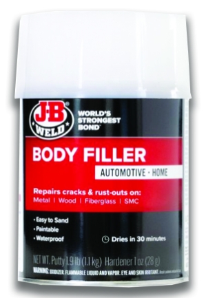 JB Weld Body Filler <meta name="word="JB weld body filler, Red Cream Hardener, Metal Body filler, Quick Shape body filler, sandable body filler, quick dry body biller, Non-shrinking body filler, Permanently durable body filler">