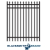 Pressed Spear Top Three Rail Gate pressed spear top three rail gate, three rail, 3-rail, upright gates, steel pickets, ornamental walk gates, walk gates, custom gates, fence accessories, gate accessories, gate hardware, fence hardware, blacksmith brand, t