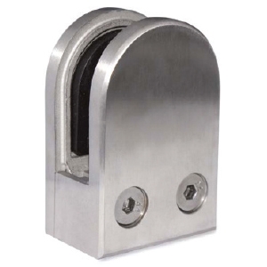 Round Glass Clamp for Flat Surface stainless and glass railing, rounded glass clamp for railing system, glass panel railing system, flat surface