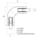 Rounded Double Sided Glass Clamp-90 Angle - SFE21209000
