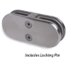 Rounded Double Sided Glass Clamp-Straight metal cable systems, glass panel system, rounded, double sided, glass clamp