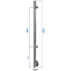 Side Flange End Post 39-3/8" W/4 Glass Clamps *Right* metal cable systems, glass panel system, he key, inox railing system, stainless steel railing, railing system, ts distributors, inox cable system, inox, inox steel railing, stainless steel tube handrail fittings, wooden handrails, wooden fittings, stainless post an wall handrail supports