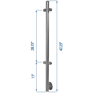 Side Flange Line Post 39-3/8" W/4 Glass Clamps metal cable systems, glass panel system, he key, inox railing system, stainless steel railing, railing system, ts distributors, inox cable system, inox, inox steel railing, stainless steel tube handrail fittings, wooden handrails, wooden fittings, stainless post an wall handrail supports