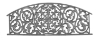 Single-Faced Decorative Panel Decorative panels, floral design, budding flowers panel, bud design panel, cast iron casting cast iron panel, flowing tulip and bud design, radial flange, metal panels, fence panels, gate panels, metal casting