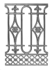 Traditional Panel Rail - Continuous Railing Cast iron casting, cast iron panel, railing panel, decorative panels, metal panels, cast iron railing panels, metal railing panels, decorative cast iron railing panels