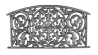 Wheel Center Accents Muted with Flowing Tulip and Bud Design Panel Decorative panels, floral design, budding flowers panel, bud design panel, cast iron casting cast iron panel, flowing tulip and bud design, radial flange, metal panels, fence panels, gate panels, metal casting