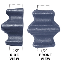 Cast Iron Baluster Collar 1/2" forged steel finial, cast iron bushings, brass finial, bushings, baluster, cast iron baluster collar, cast iron shoes and bases, brass baluster, powder-coated, zinc square shoe, aluminum baluster collar, simshoe, ts distributors