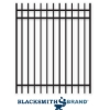 Extended Top Three Rail Gate-1" Rail flat top three rail gate 1" rail, 1-1/2" rail, one and a half inch rail, three rail, 3-rail, ornamental walk gates, walk gates, custom gates, gate accessories, gate hardware, upright gates, steel pickets, blacksmith brand, ts distributors