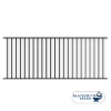 Black Flat Top/Flat Bottom Two Rail Panel black flat top /flat bottom two rail panel, 2-rail panel, extended pickets, custom fencing, fence panels, fence accessories, fence hardware, weldable, custom gates, galvanized, powder coated, ts distributors