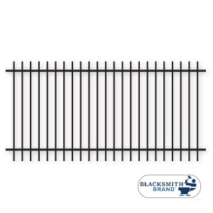 Black Extended Top/Bottom Two Rail Panel-1½" black extended top extended bottom two rail panel, 2-rail panel, 1-1/2" rails, one and a half inch rails, extended pickets, custom fencing, fence panels, fence accessories, fence hardware, custom gates, weldable, galvanized, powder coated, ts distributors