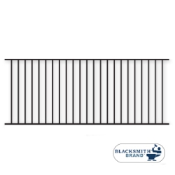 Black Flat Top/Flat Bottom Two Rail Panel-1½" black flat top /flat bottom two rail panel, 2-rail panel, 1-1/2" rails, one and a hlaf inch rails, extended pickets, custom fencing, fence panels, fence accessories, fence hardware, weldable, custom gates, galvanized, powder coated, ts distributors