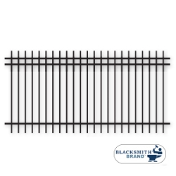 Black Extended Top / Bottom Three Rail Panel - 1 1/2" Pickets 