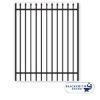 Black Pressed Spear Top/Extended Bottom Two Rail Panel black pressed spear top extended bottom two rail panel, 2-rail panel, extended pickets, custom fencing, fence panels, fence accessories, fence hardware, galvanized, powder coated, ts distributors