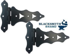 8" Traditional Hinges WOOD GATE TRADITIONAL HINGE, BLACK POWDER-COATED HINGE FOR WOOD