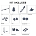 Powder-Coated Steel Barn Door Hardware Kit - 