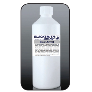 Blacksmith Brand Rust Arrest blacksmith brand, gravity feed HVLP spray gun, Aervoe, heat resistant enamel, spra-tool, metallic finishes, brite galvanized coating, wrought iron, touch up brushes, painters masking tape, paint respirator kit, paint mitt, pipe painter, welding respirator, patina oxidizer, gun metal blue paint, rust arrest, brass coating, acrylic sealer, shop coat primers, paint for galvanized metal, paint for galvanized aluminum, rust inhibitive primer