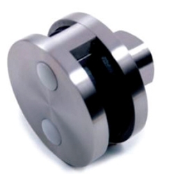 Circular Double Sided Glass Clamp for Stainless Round Tubing metal cable systems, glass panel system, he key, inox railing system, stainless steel railing, railing system, ts distributors, inox cable system, inox, inox steel railing, stainless steel tube handrail fittings, wooden handrails, wooden fittings, stainless post an wall handrail supports