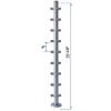 Bottom Flange Straight 90 Corner Post 39-3/8" W/9 Roundbar Holders flange straight line, metal cable systems, glass panel system, inox railing system, stainless steel railing, railing system