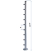 Bottom Flange Straight Line Post 39-3/8" W/9 Roundbar Holders flange straight line, metal cable systems, glass panel system, inox railing system, stainless steel railing, railing system