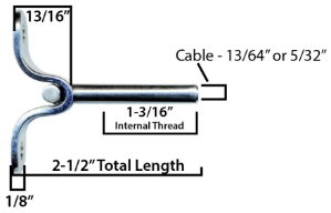Lag Bracket-Crimp Stainless Steel Cable System, adjustable cable, angled part for stairway, stainless cable parts, stainless steel railing parts