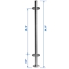 Bottom Flange Line Post 39-3/8" W/4 Glass Clamps metal cable systems, glass panel system, he key, inox railing system, stainless steel railing, railing system, ts distributors, inox cable system, inox, inox steel railing, stainless steel tube handrail fittings, wooden handrails, wooden fittings, stainless post an wall handrail supports