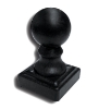 Black Powder-Coated Cast Iron Post Caps black powder-coated cast iron post caps, fence post caps, powder-coated post caps, cast iron post caps, gate hardware, fence accessories, cast iron fence accessories, finials, cast iron finials, metal post caps, metal finials, walk gates, versai fencing, ts distributors