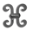 Cast Iron Picket Casting - Scroll - Fits 1/2" pickets Cast iron picket casting, cast iron casting, cast iron scroll, decorative scroll design, decorative picket castings, metal scrolls, fits half an inch picket, fits 1/2" picket, fence accessories, decorative fence accessories, ts distributors