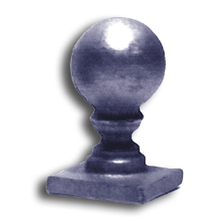 1-1/2" Cast Iron Ball Top Finial cast iron ball top finial, ball top finial, cast iron finial, decorative finial, fence accessories, cast iron fence accessories, ball top design finial, metal post caps, cast iron post caps,  metal fence post finials, metal fence finials, ball top post cap, designmaster, fence posts, ts distributors 