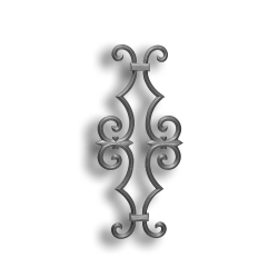Cast Iron Picket Casting - Scroll - Fits 1/2" pickets Cast iron picket casting, cast iron casting, cast iron scroll, decorative scroll design, decorative picket castings, metal scrolls, fits half an inch picket, fits 1/2" picket, fence accessories, decorative fence accessories, ts distributors