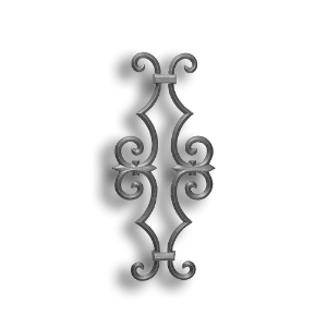 Cast Iron Picket Casting - Scroll - Fits 1/2" pickets Cast iron picket casting, cast iron casting, cast iron scroll, decorative scroll design, decorative picket castings, metal scrolls, fits half an inch picket, fits 1/2" picket, fence accessories, decorative fence accessories, ts distributors