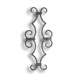Cast Iron Picket Casting - Scroll - Fits 1/2" pickets Cast iron picket casting, cast iron casting, cast iron scroll, decorative scroll design, decorative picket castings, metal scrolls, fits half an inch picket, fits 1/2" picket, fence accessories, decorative fence accessories, ts distributors