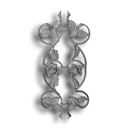 Rose Picket Fits 1/2" Pickets Cast iron picket casting, cast iron casting, decorative floral design, decorative picket casting, metal casting, fits half an inch pickets, fits 1/2" pickets