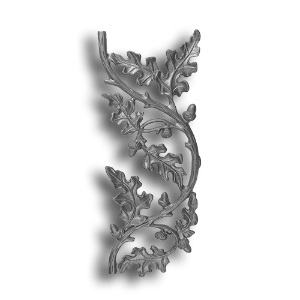 Curly Oak Continuous Design Panel Cast iron picket casting, cast iron casting, curly oak design, curly oak picket, continuous design picket, metal casting, decorative pickets, decorative picket casting, decorative curly oak design, ts distributors