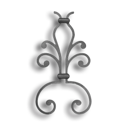 Cast Iron Picket Casting - Scroll - Fits 1/2" Pickets Cast iron picket casting, cast iron casting, cast iron scroll, decorative scroll design, decorative picket castings, metal scrolls, fits half an inch picket, fits 1/2" picket, fence accessories, decorative fence accessories, ts distributors