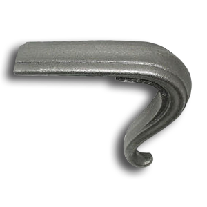 Cast Iron Lamb's Tongue Handrail End for Straight Runs decorative metal bars, decorative metal tubes, hammered metal bars, forged pickets, steel handrails, hand rail end pieces, cast iron, aluminum handrails, finials, plastic scroll, cast iron finials, decorative spear points, blacksmith brand, cast iron newel, steel fittings, steel brackets, handrail brackets, decorative steel bars, decorative steel tubes