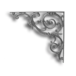 Corner Bracket - Pontalba Design Corner Bracket, Pontalba Design, Cast Iron Bracket, Cast Iron Castings, Cast Iron Corner Bracket, Cast Iron Shelf Bracket, TS Distributors 