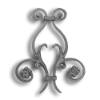 Cast Iron Picket Casting - Scroll - Fits 1/2" Pickets Cast iron picket casting, cast iron casting, cast iron scroll, decorative scroll design, decorative picket castings, metal scrolls, fits half an inch picket, fits 1/2" picket, fence accessories, decorative fence accessories, ts distributors