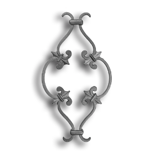 Cast Iron Picket Casting - Scroll - Fits 1/2" Pickets Cast iron picket casting, cast iron casting, cast iron scroll, decorative scroll design, decorative picket castings, metal scrolls, fits half an inch picket, fits 1/2" picket, fence accessories, decorative fence accessories, ts distributors