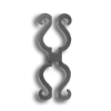 Cast Iron Picket Casting - Scroll - Fits 1/2" Pickets Cast iron picket casting, cast iron casting, cast iron scroll, decorative scroll design, decorative picket castings, metal scrolls, fits half an inch picket, fits 1/2" picket, fence accessories, decorative fence accessories