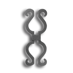 Cast Iron Picket Casting - Scroll - Fits 1/2" Pickets Cast iron picket casting, cast iron casting, cast iron scroll, decorative scroll design, decorative picket castings, metal scrolls, fits half an inch picket, fits 1/2" picket, fence accessories, decorative fence accessories