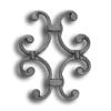 Cast Iron Picket Casting - Scroll - Fits 1/2" Pickets Cast iron picket casting, cast iron casting, cast iron scroll, decorative scroll design, decorative picket castings, metal scrolls, fits half an inch picket, fits 1/2" picket, fence accessories, decorative fence accessories